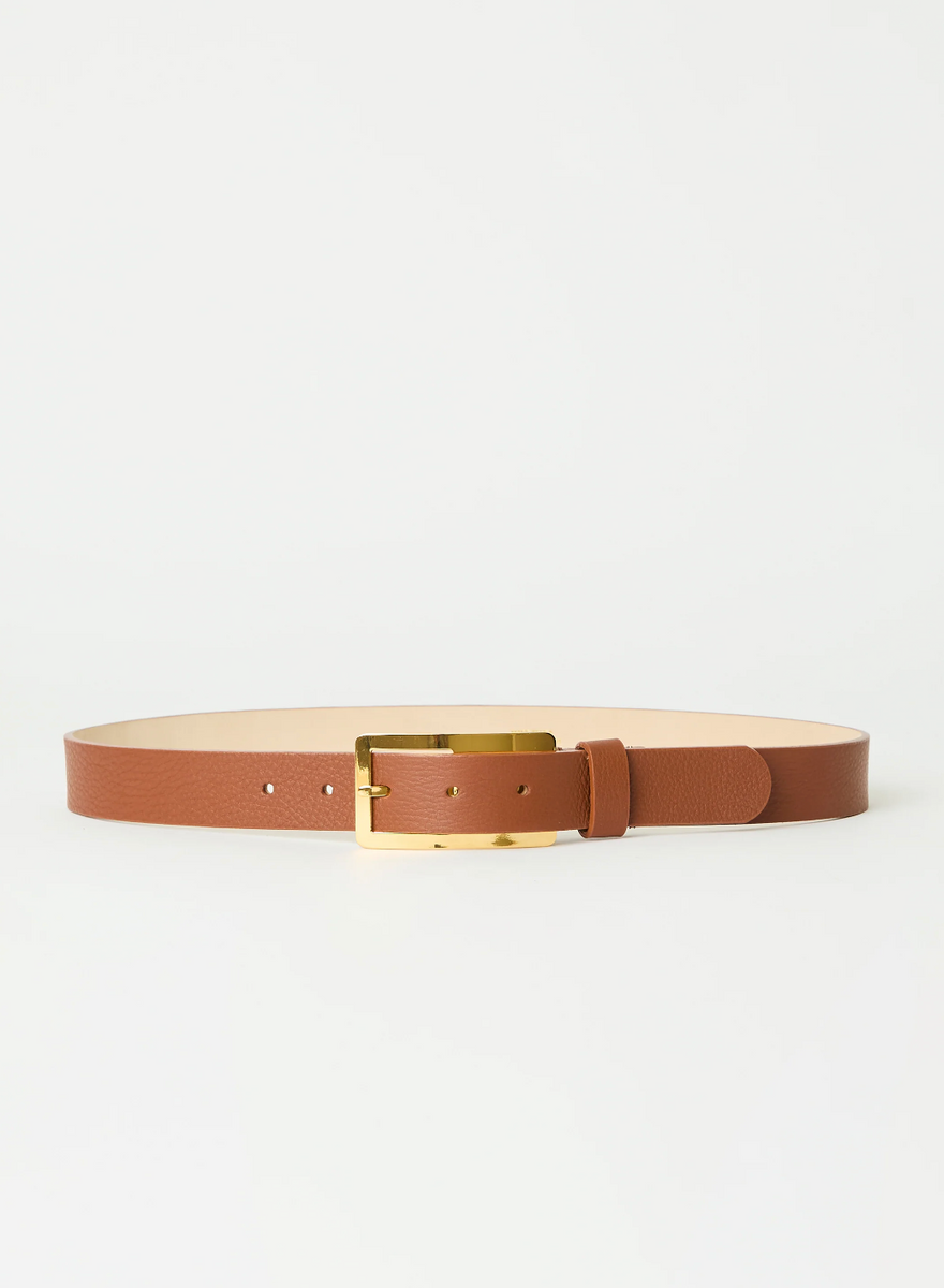 Charlie Leather Belt in Brandy Gold – nk boutique baton rouge display picture 2