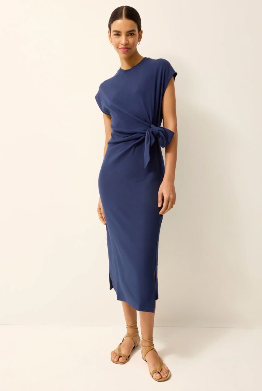 formal dress boutiques in baton rouge Marie Oliver Elowyn Midi - NAVY Beaded Homecoming Dresses