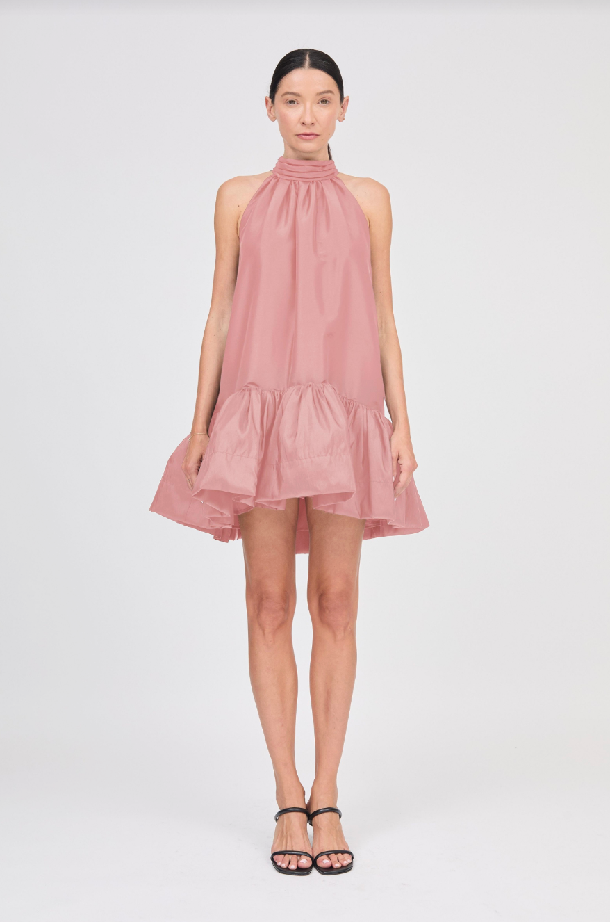knee length dresses for ladies Dusty rose silk mini dress – Kaye's CC Boutique main image 1