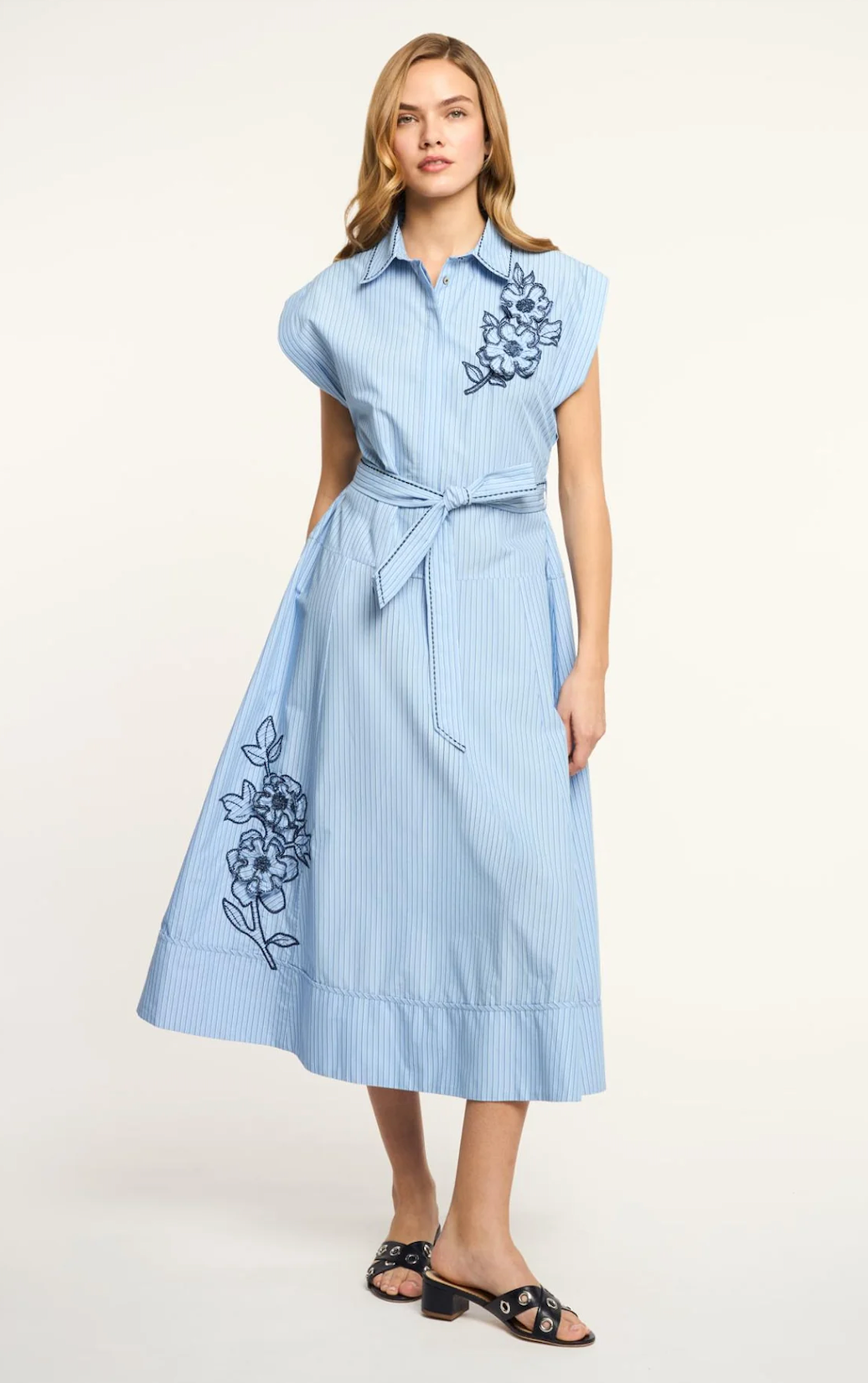 knee length dresses for ladies Callie Floral Pleated Midi Dress