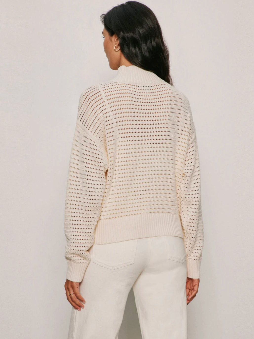 Open Knit 1/2 Zip Sweater in Collagen – nk boutique baton rouge