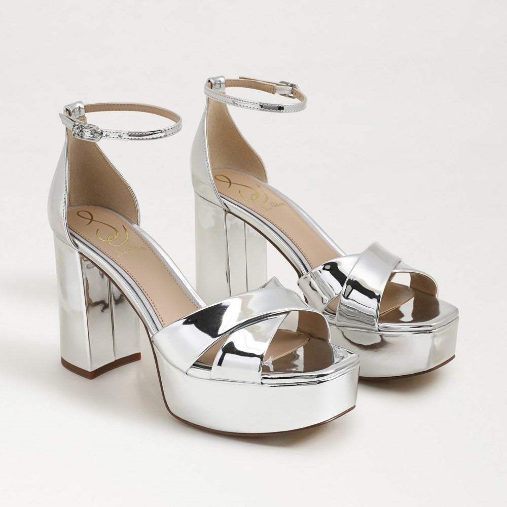 Jullian Platform Heel in Soft Silver Metallic
