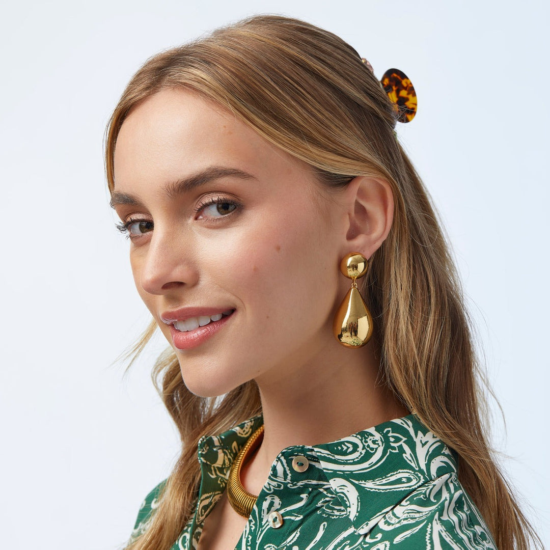 Small Dome Teardrop Earrings in Gold nk boutique baton rouge
